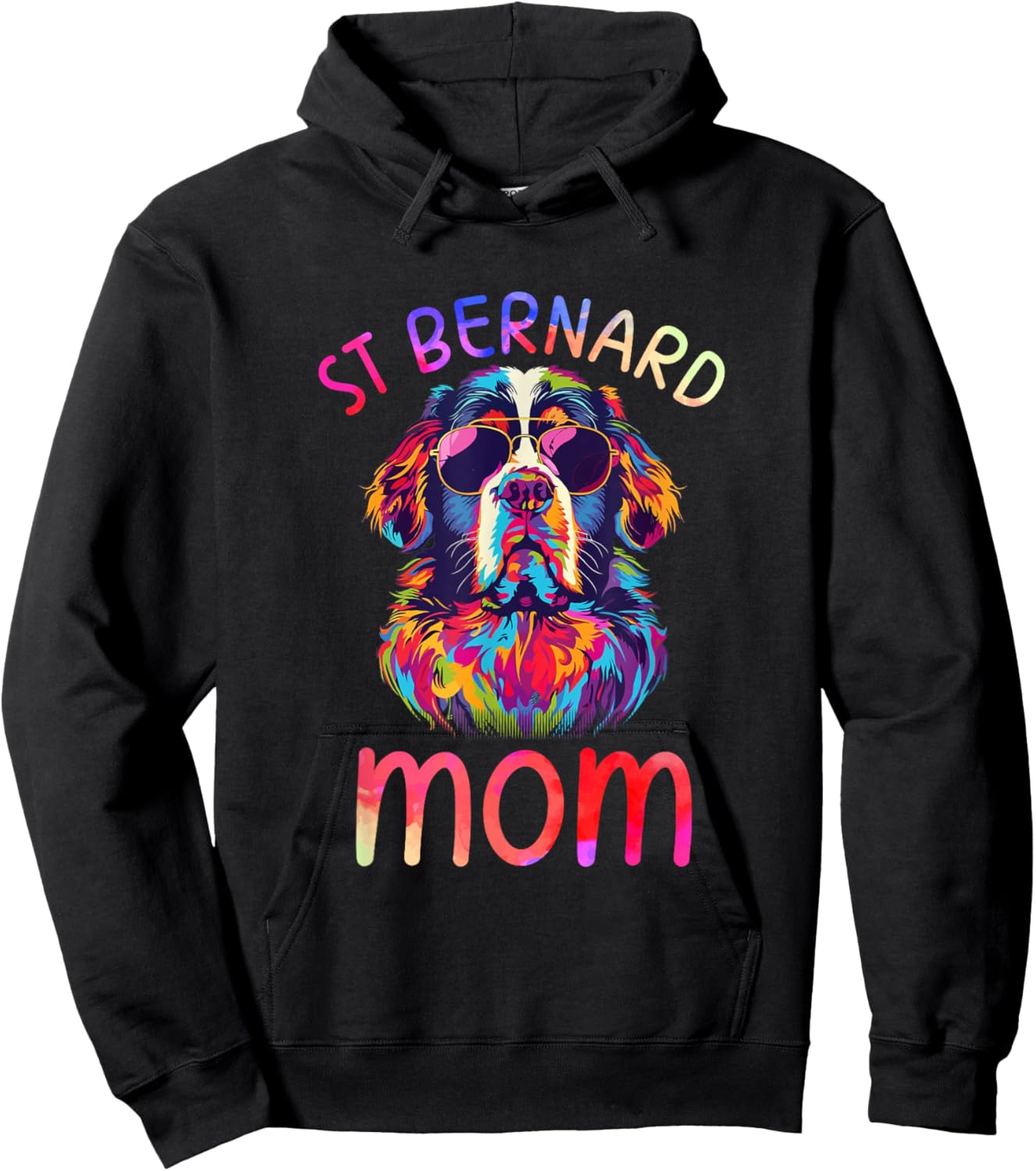 Saint Bernard Lovers Pop Art Sunglasses St Bernard Mom Hoodie - Hoodie | Black