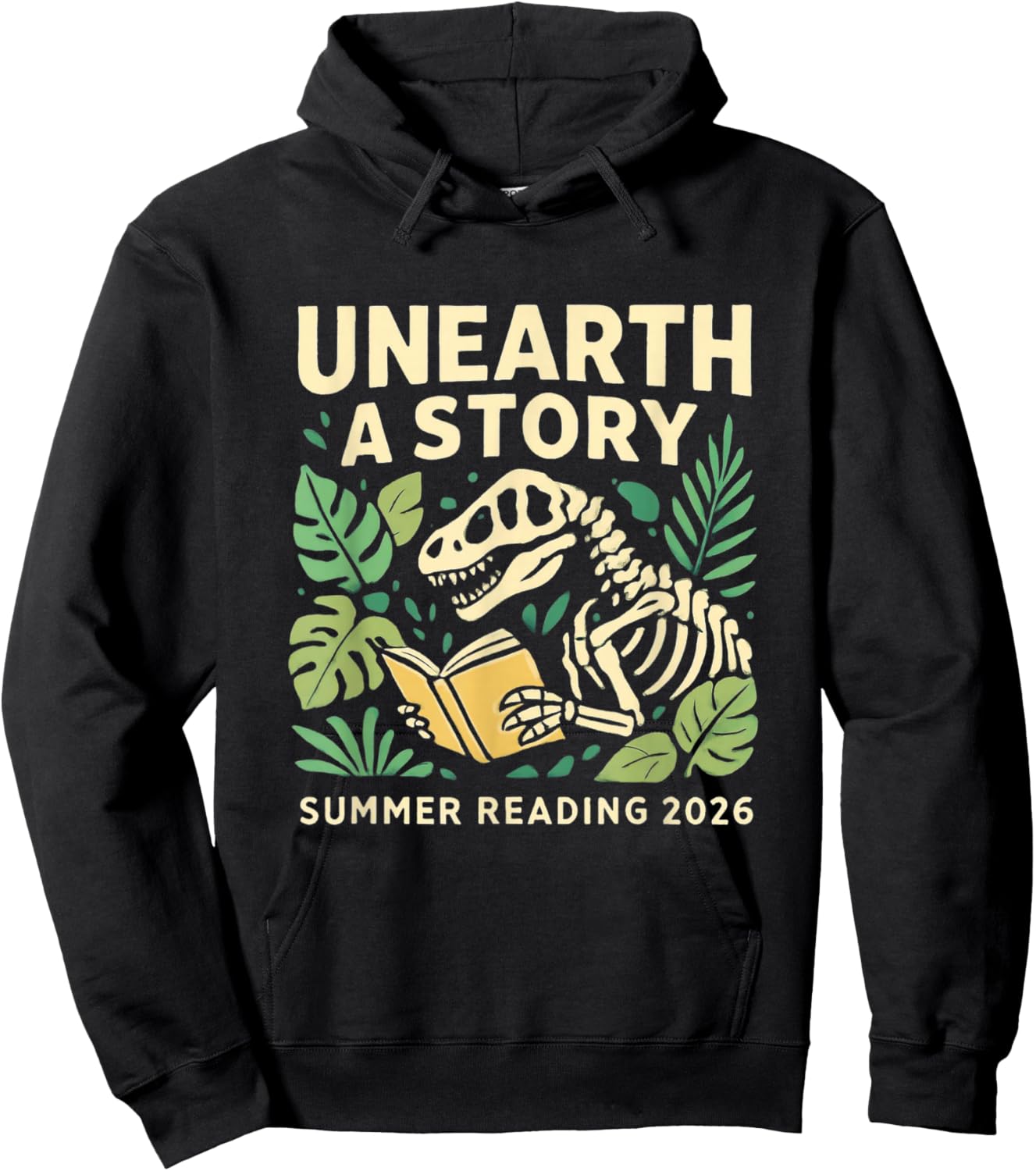 Unearth a Story 2026 Summer Reading Program Dinosaur Reads Hoodie - Hoodie | Black