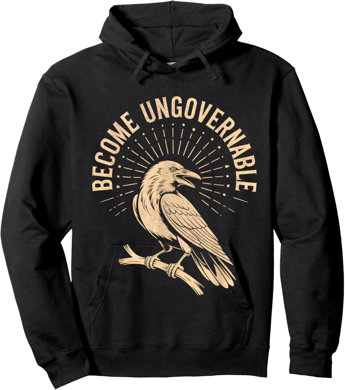 Retro Vintage Become Ungovernable Shirt Funny Crow Shirt Hoodie - Hoodie | Black