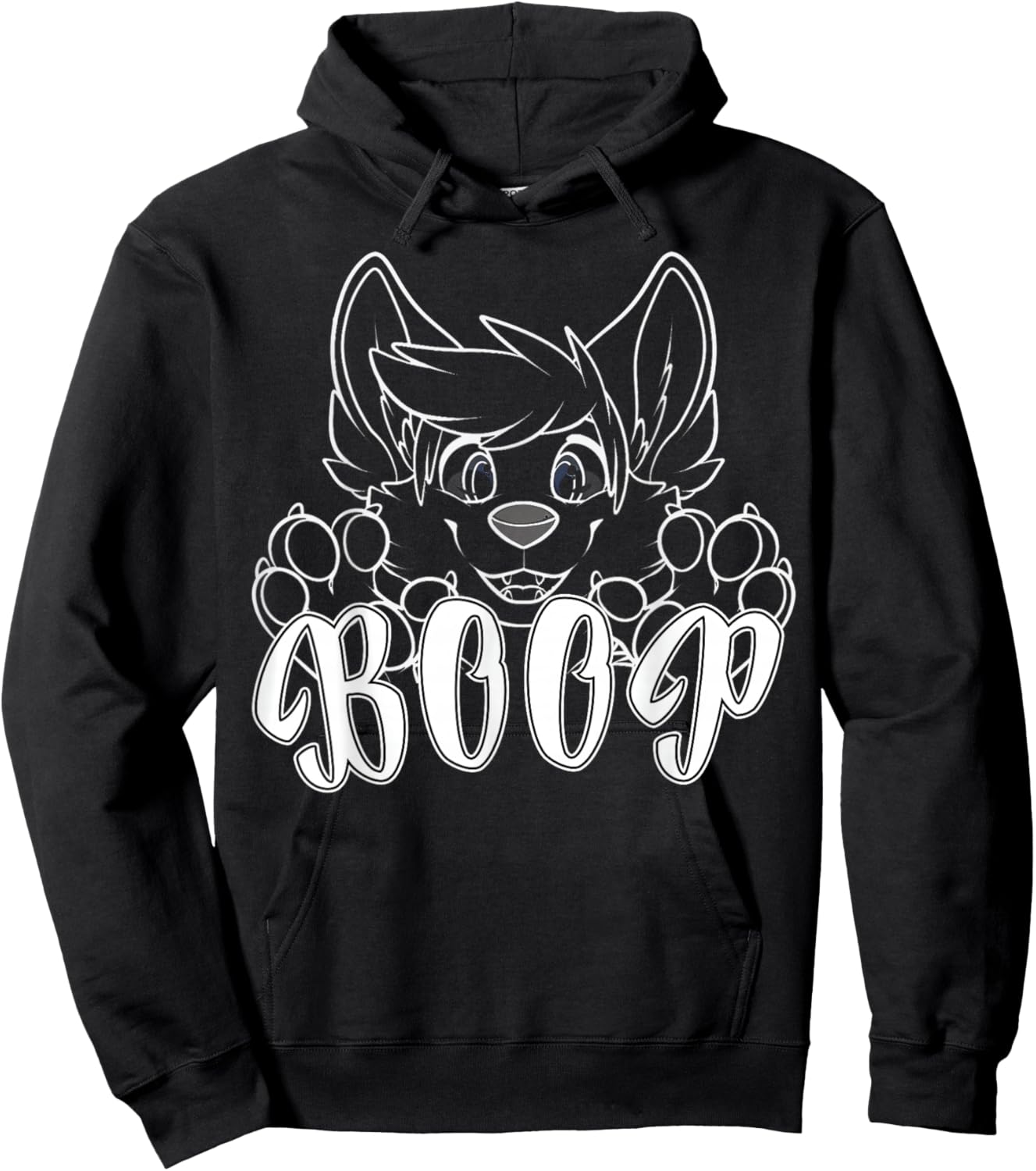 Fursuit Furry Puppy Dog Fursona -Adults Cute Boop Puppy Dog Fursuit Fandom Hoodie - Hoodie | Black