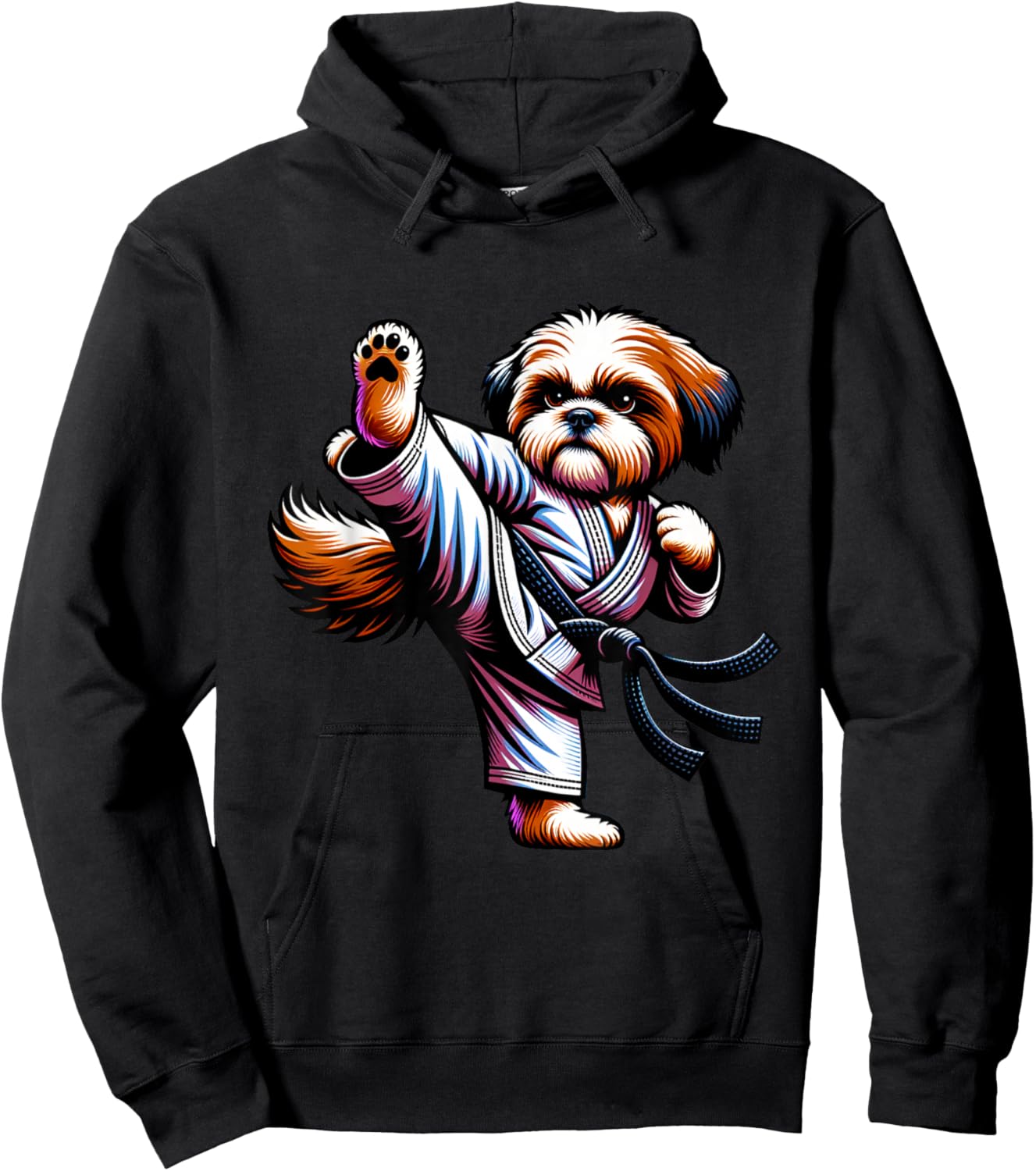 Karate Bolonka Dog Funny Design For Martial Arts Lovers Women Hoodie - Hoodie | Black