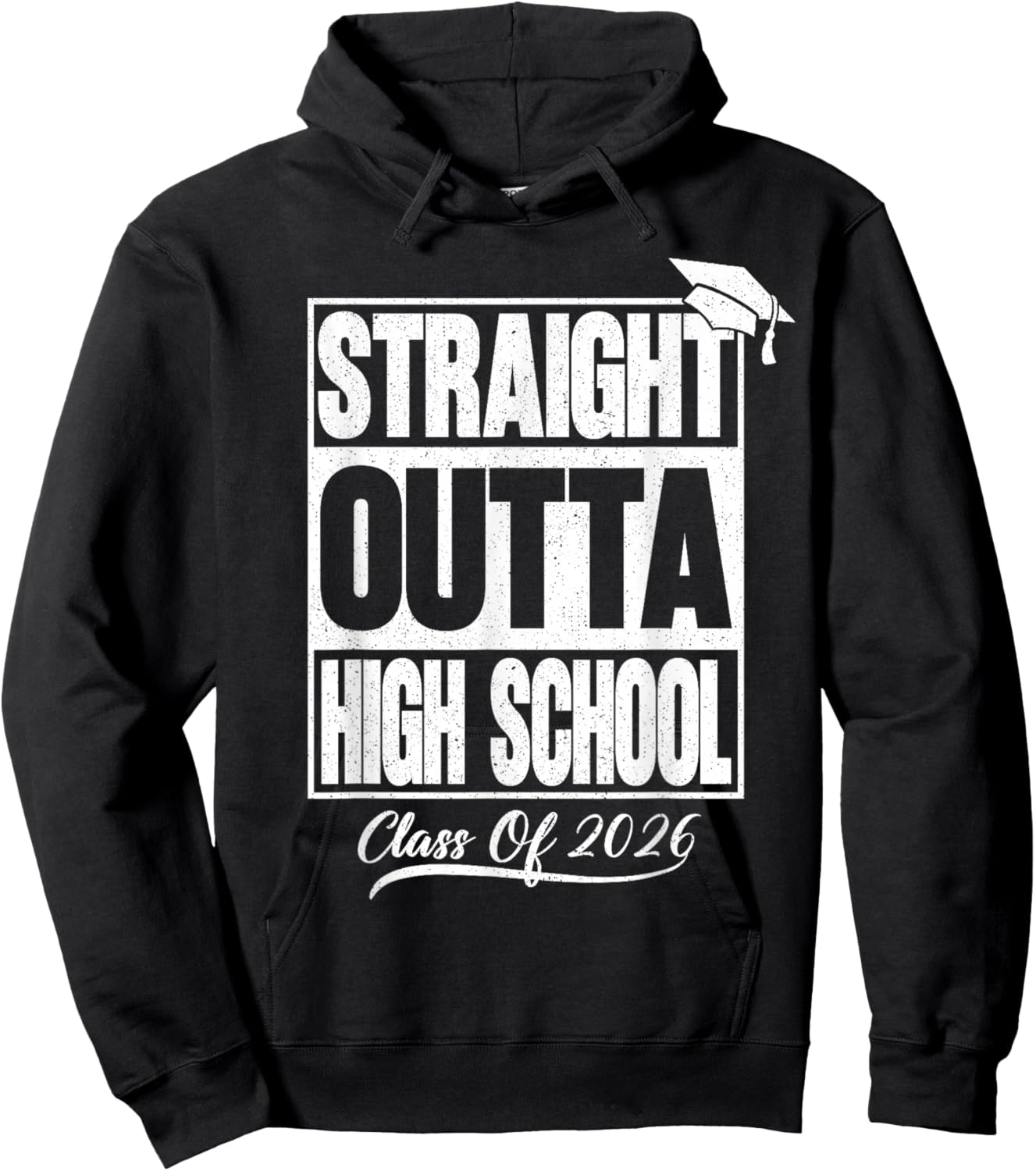 Straight Outta High School Graduation Class of 2026 Senior Hoodie - Hoodie | Black