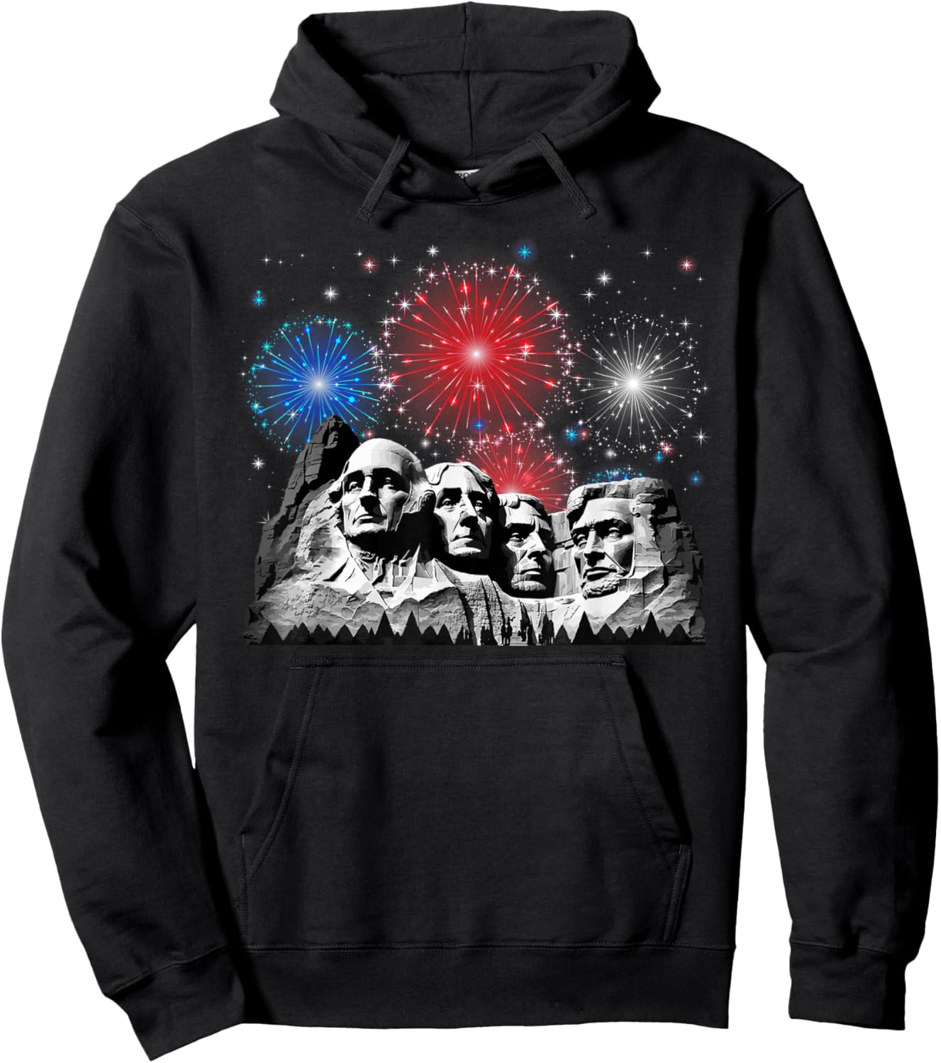 Mount Rushmore Fireworks 4th Of July USA Independence Day Kids Men Hoodie - Hoodie | Black