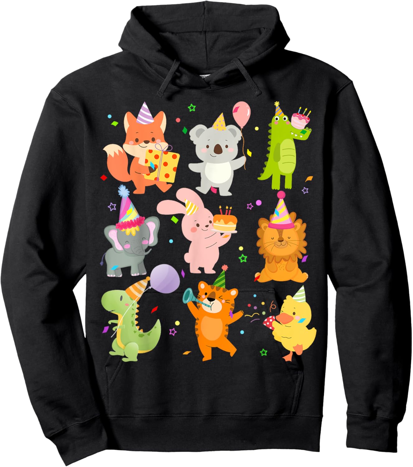 Men Women and Kids Zoo Day Wildlife Animals Birthday Party Hoodie - Hoodie | Black