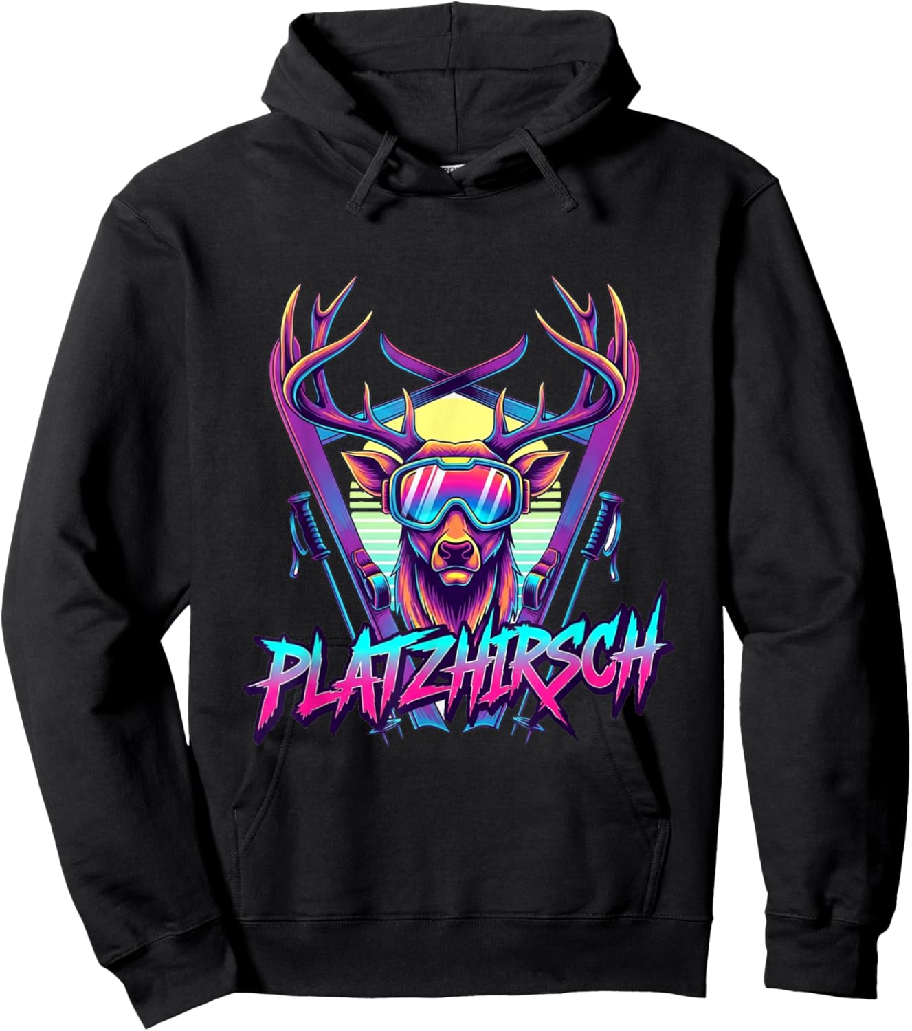 Funny Apres-Ski Mountain Team Crew Saying Party Place Deer Hoodie - Hoodie | Black
