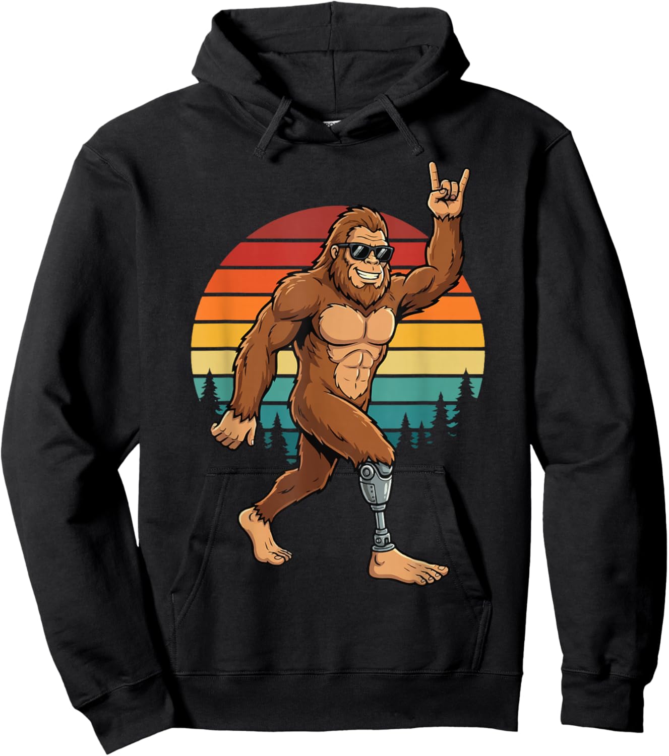 Bigfoot Prosthetic Leg Amputee Hoodie - Hoodie | Black