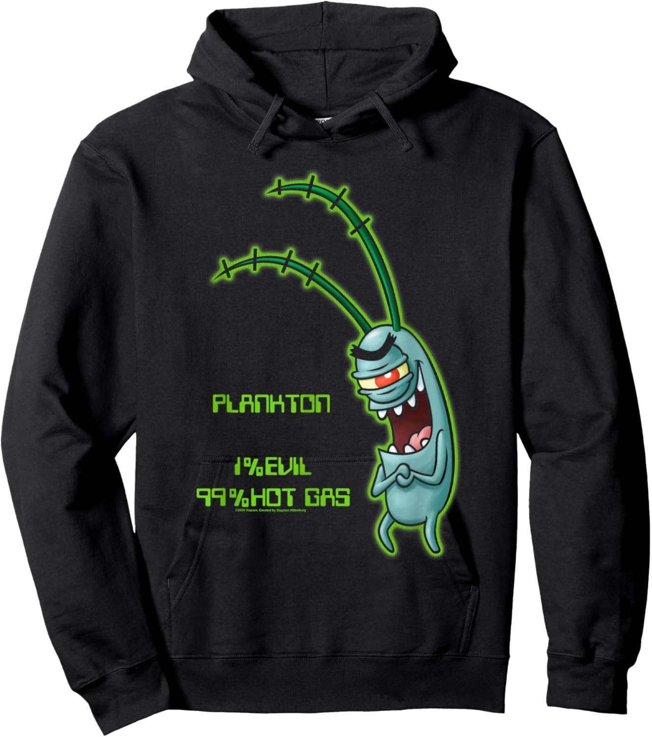 Spongebob Squarepants Plankton Evil Hot Gas Funny Cartoon Hoodie - Hoodie | Black