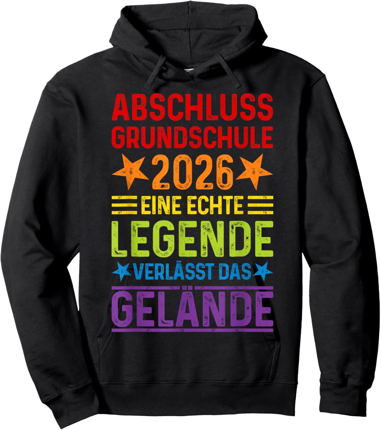 Primary School Graduation 2026 with German Text "Eine Legende verlässt das Gelände" Hoodie - Hoodie | Black