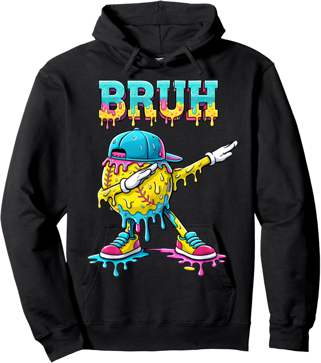 Softball Life Drip Ice Cream Sprinkles Softball Girls Women Hoodie - Hoodie | Black