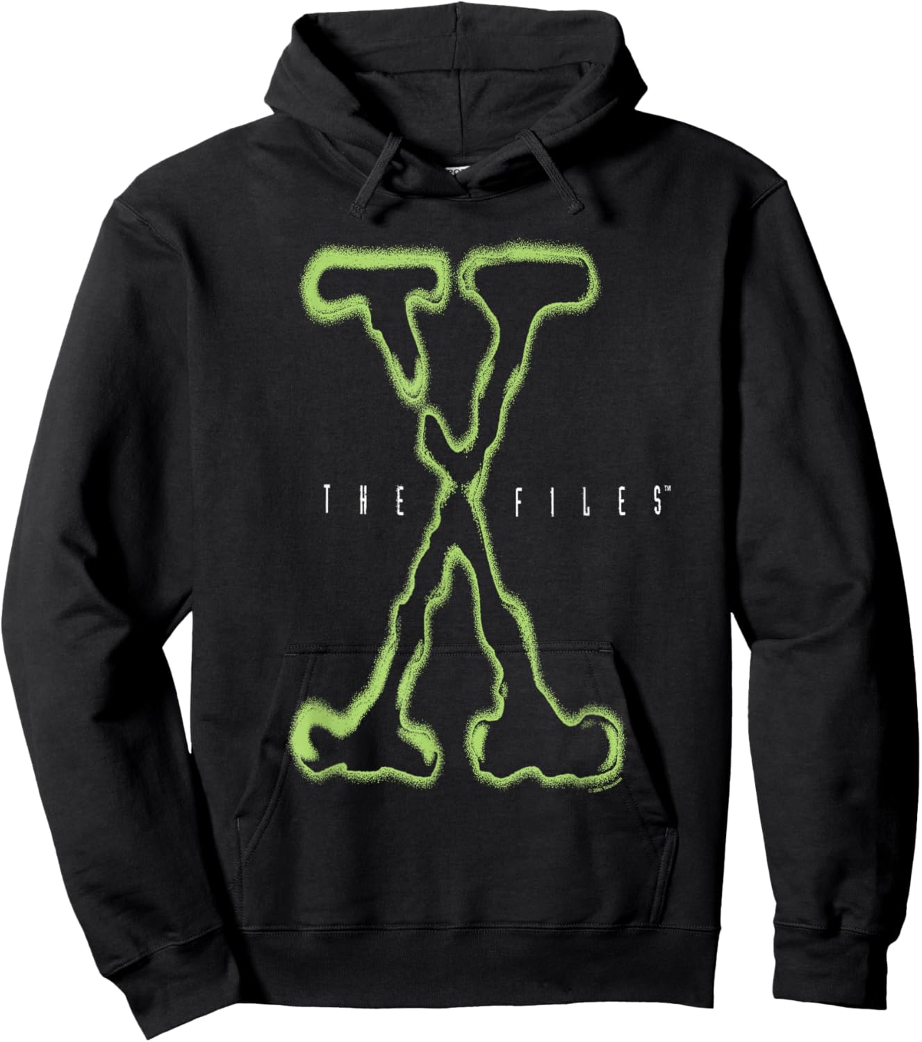 The X-Files Large Intro Logo Vintage 90's TV Show Hoodie - Hoodie | Black