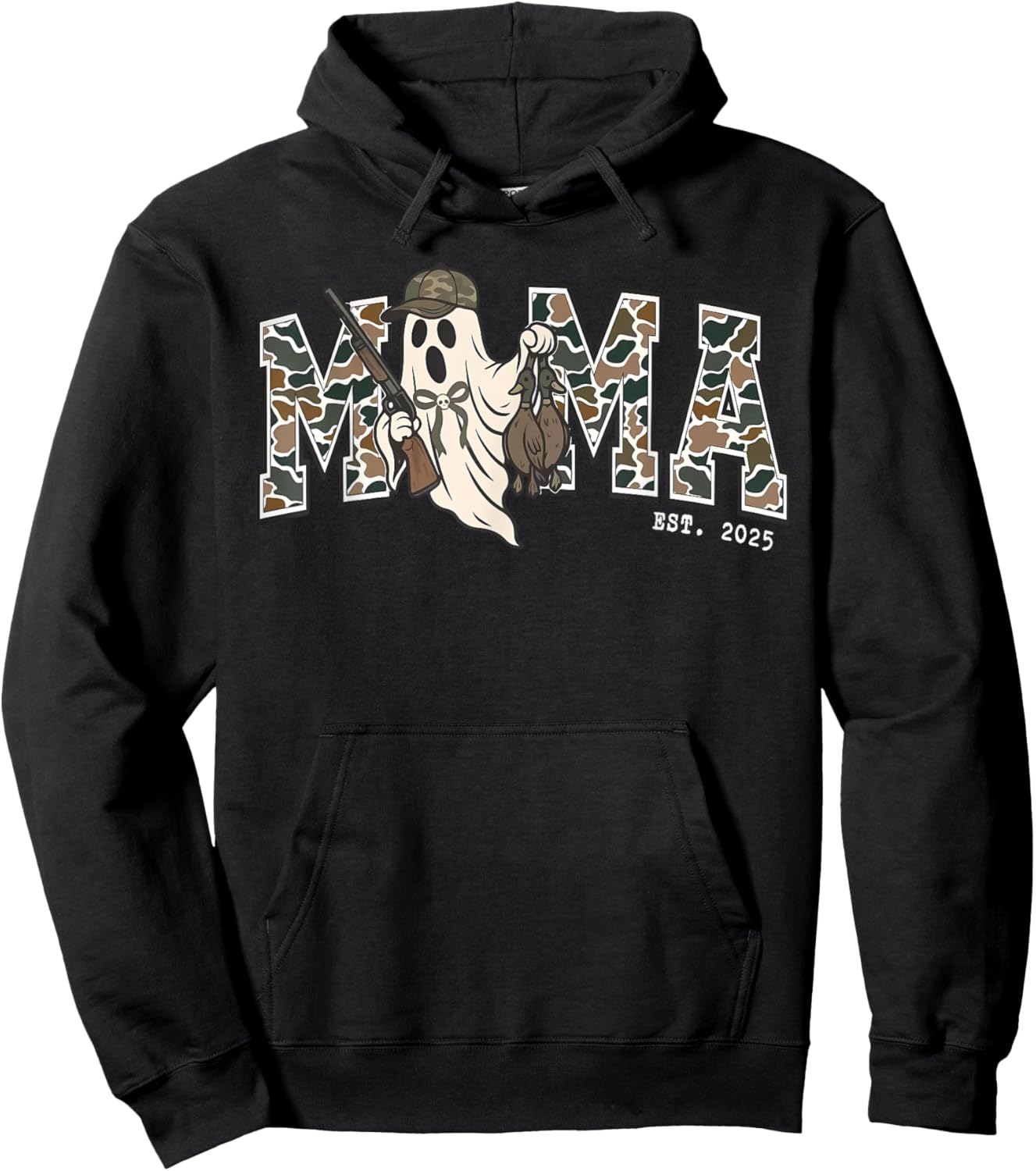 Camouflage Mallard Duck Retro Camo Hunting Mama Halloween Hoodie - Hoodie | Black