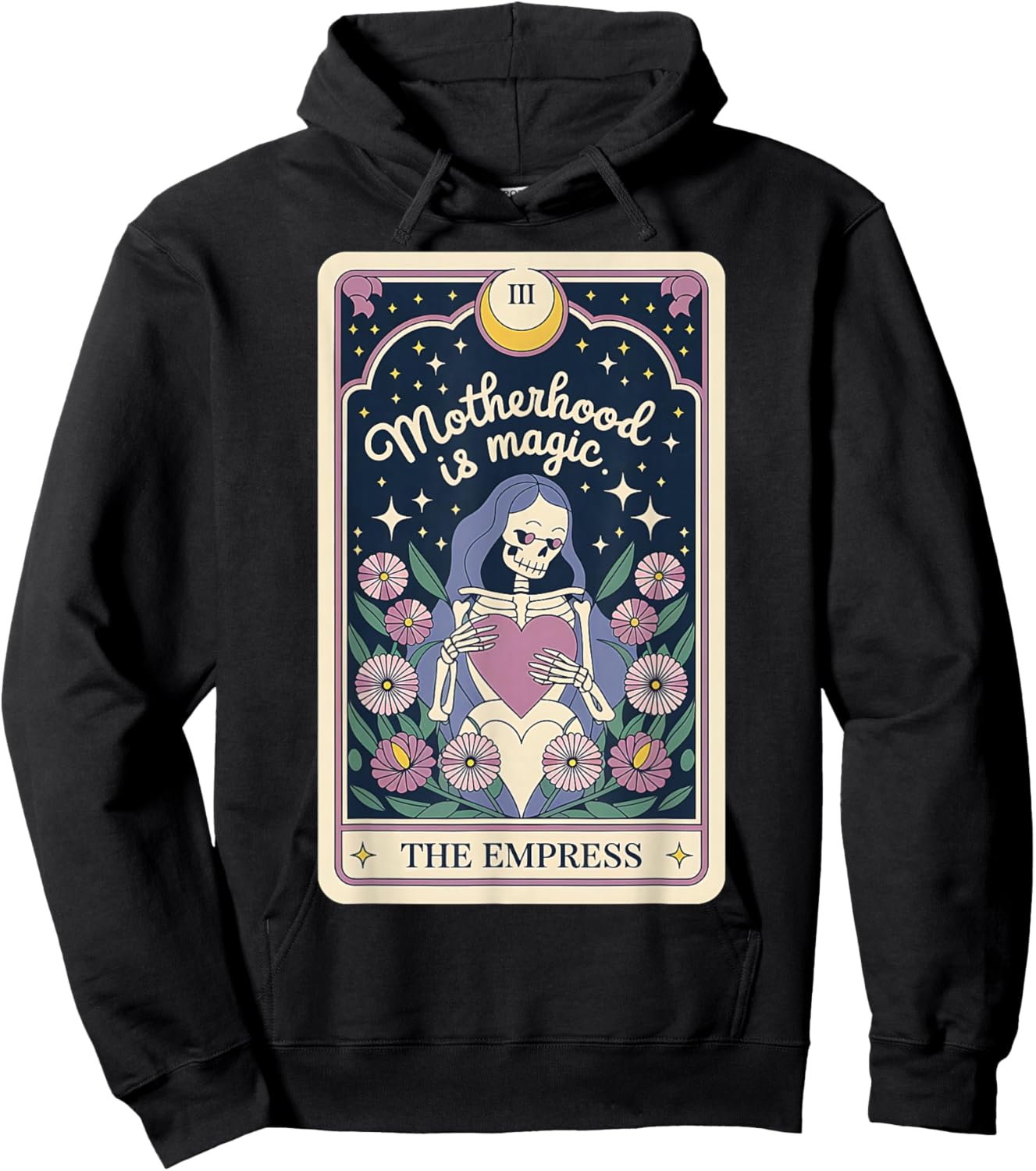The Empress III Motherhood is Magic Tarot Card Wildflower Hoodie - Hoodie | Black
