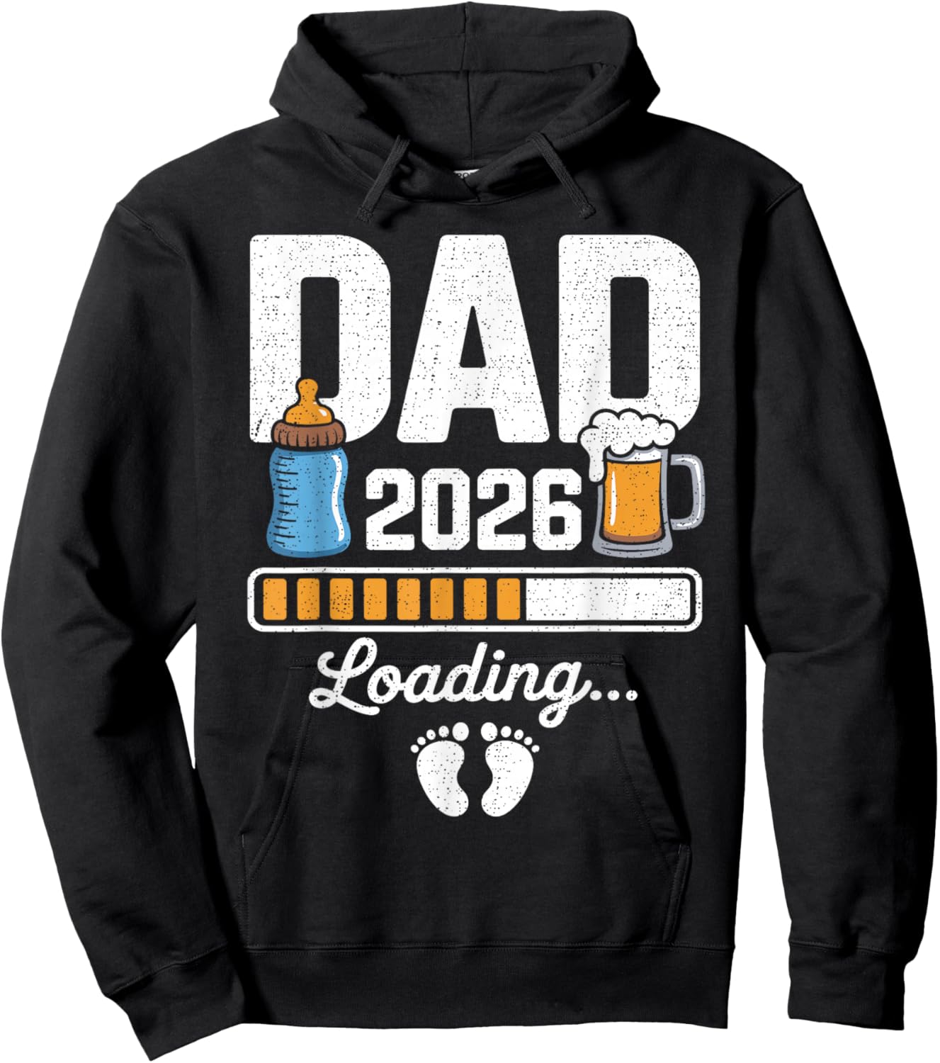 Dad 2026 Loading Expecting New Baby Announcement Men Hoodie - Hoodie | Black