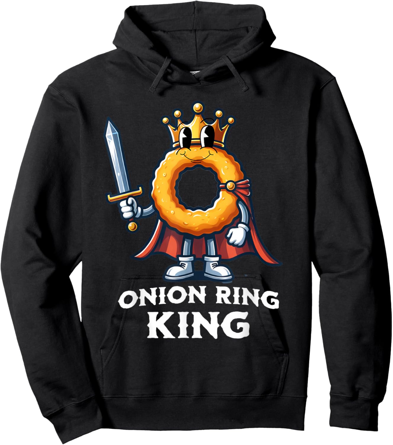 Onion Ring King Funny Fried Onion Rings Food Hoodie - Hoodie | Black