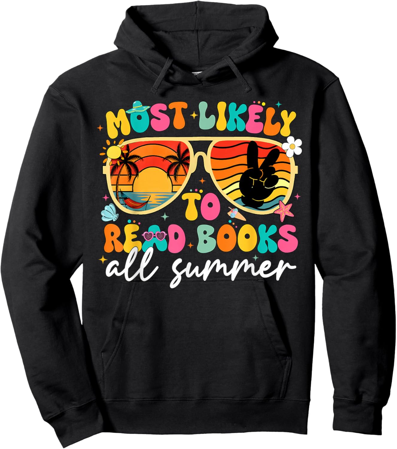 Most Likely to Read Books All Summer Last Day Boy Girl Kid Hoodie - Hoodie | Black
