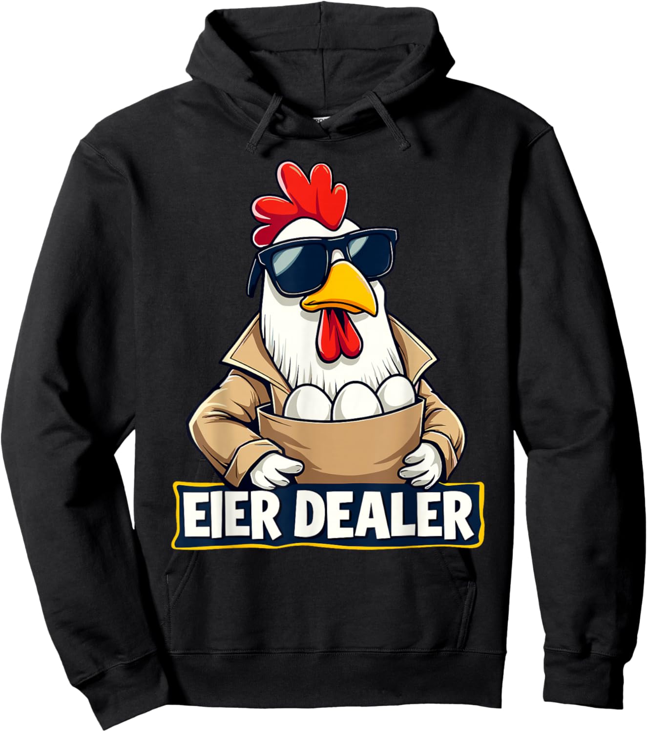 Eierdealer Cool Hahn Eierverkäufer Eiermann Eier Hühnerstall Hoodie - Hoodie | Black