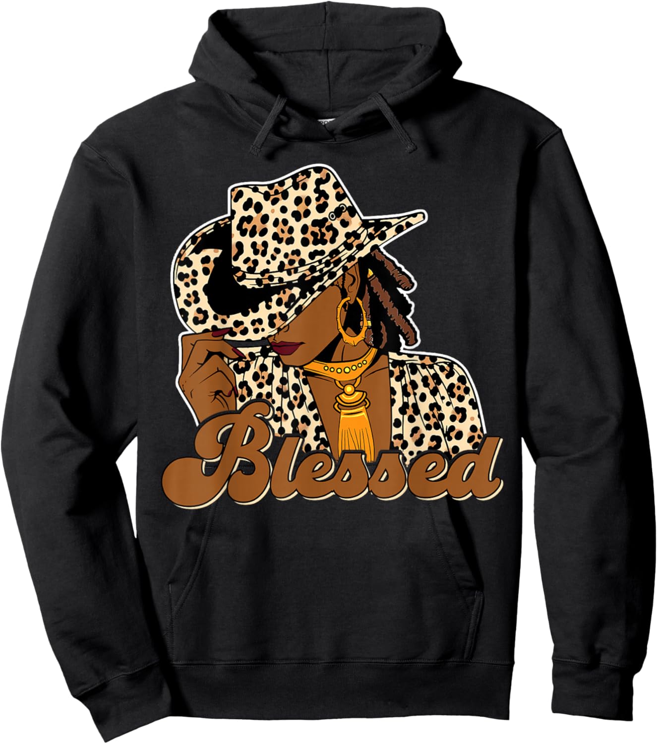 Blessed Cowgirl Black Western Swag African Christian Woman Hoodie - Hoodie | Black