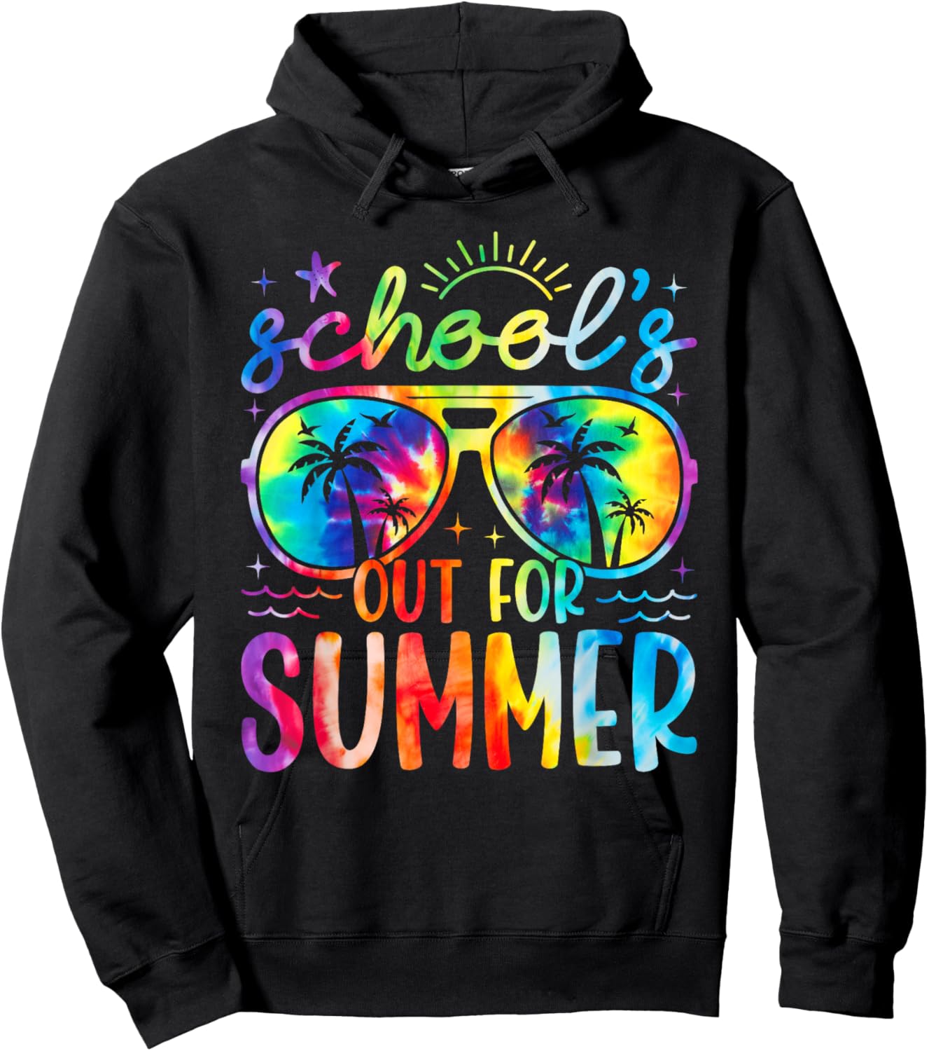Tie Dye School's Out For Summer Last Day Of School Teacher Hoodie - Hoodie | Black