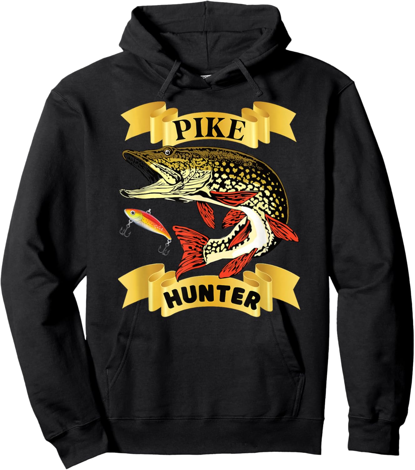 Pike Hunter Predator Fisherman Fishing Lovers Predatory Hoodie - Hoodie | Black