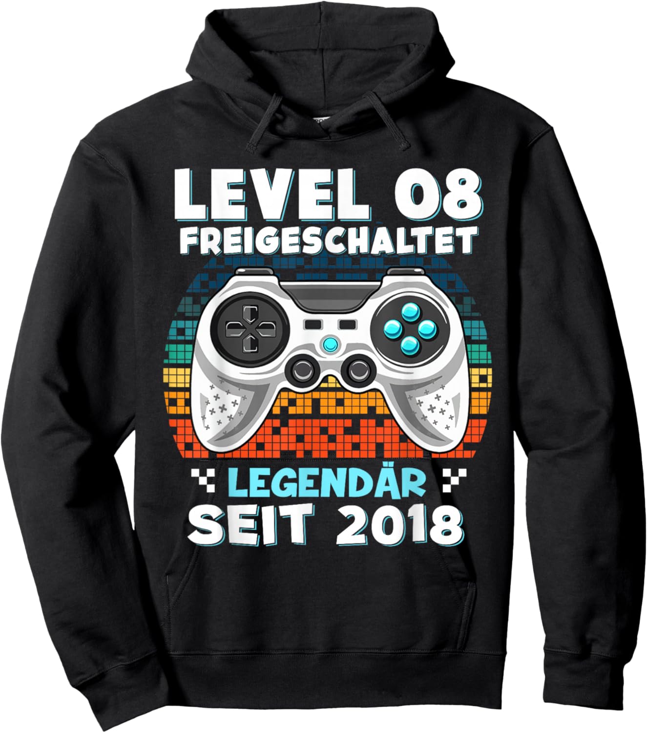 Level 8 Years Birthday Shirt Boy Gamer 2018 Birthday Hoodie - Hoodie | Black