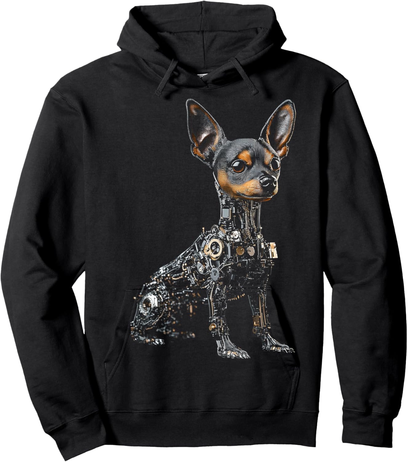 Toy Terrier Dog Motif Pet Artwork Toy Terrier Hoodie - Hoodie | Black