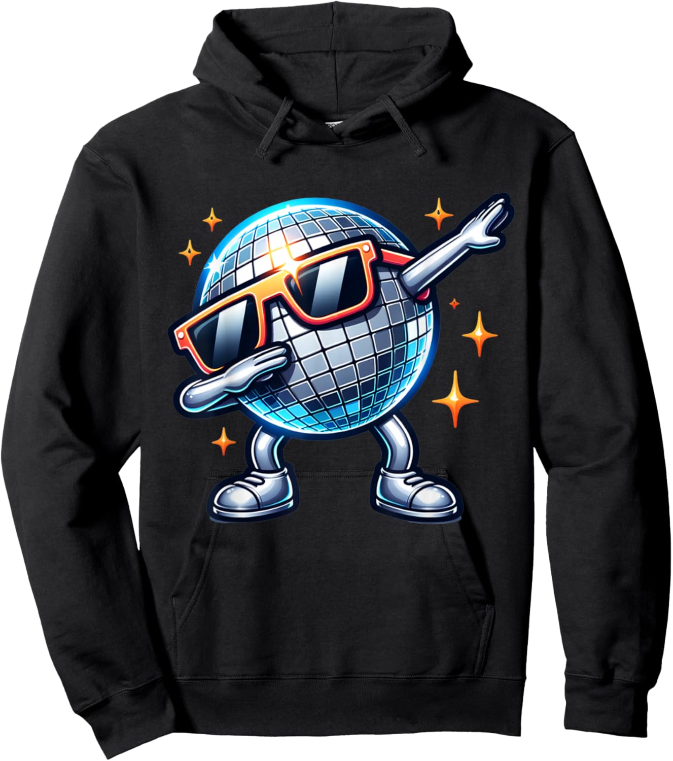 Retro Disco Ball Dabbing 70s Nightclub Dance Party Costume Hoodie - Hoodie | Black