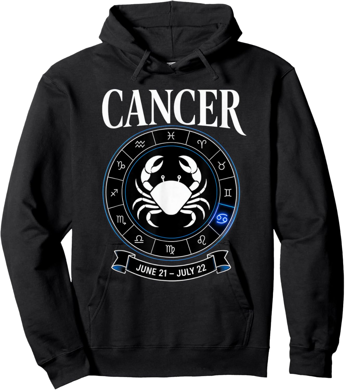 Horoscope Cancer Juin Juillet Signe Zodiaque Astrologie Crabe Hoodie - Hoodie | Black