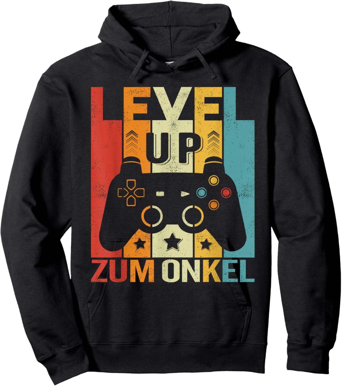 Level Up zum Onkel Schwangerschaft Verkünden Retro Gamer Hoodie - Hoodie | Black