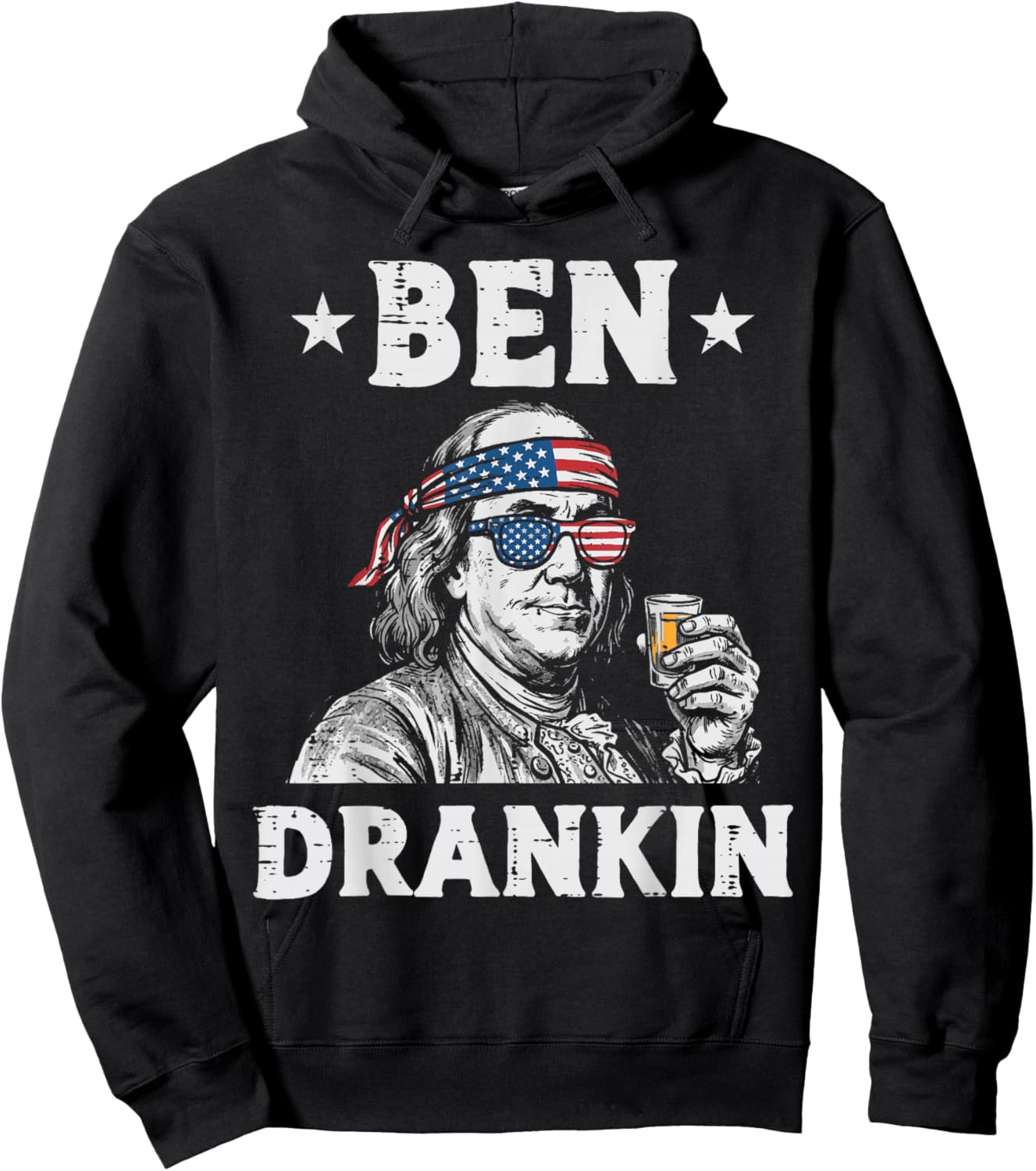 4th of July Funny July Fourth American Patriotic Men Women Hoodie - Hoodie | Black