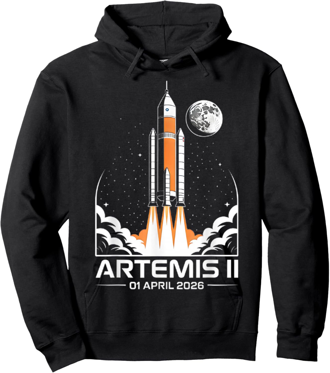 Artemis II Launch to The Moon Space Mission April 2026 Hoodie - Hoodie | Black