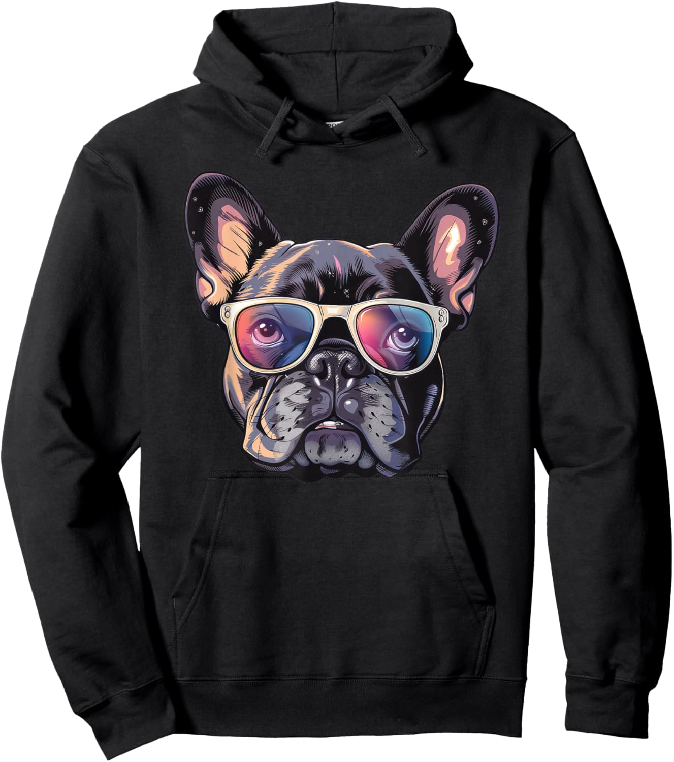 French Bulldog Dog Sunglasses Hoodie - Hoodie | Black