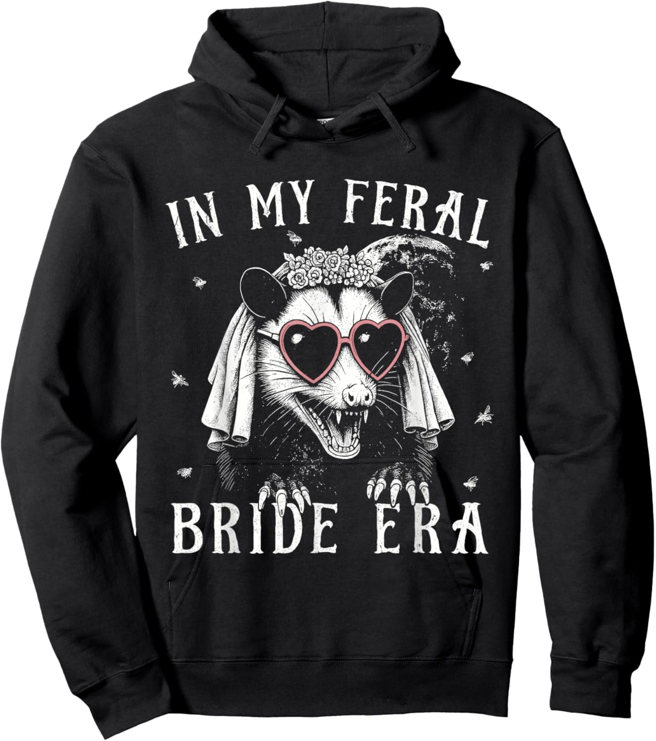 in My Feral Bride Era Funny Wedding Engagement Bachelorette Hoodie - Hoodie | Black