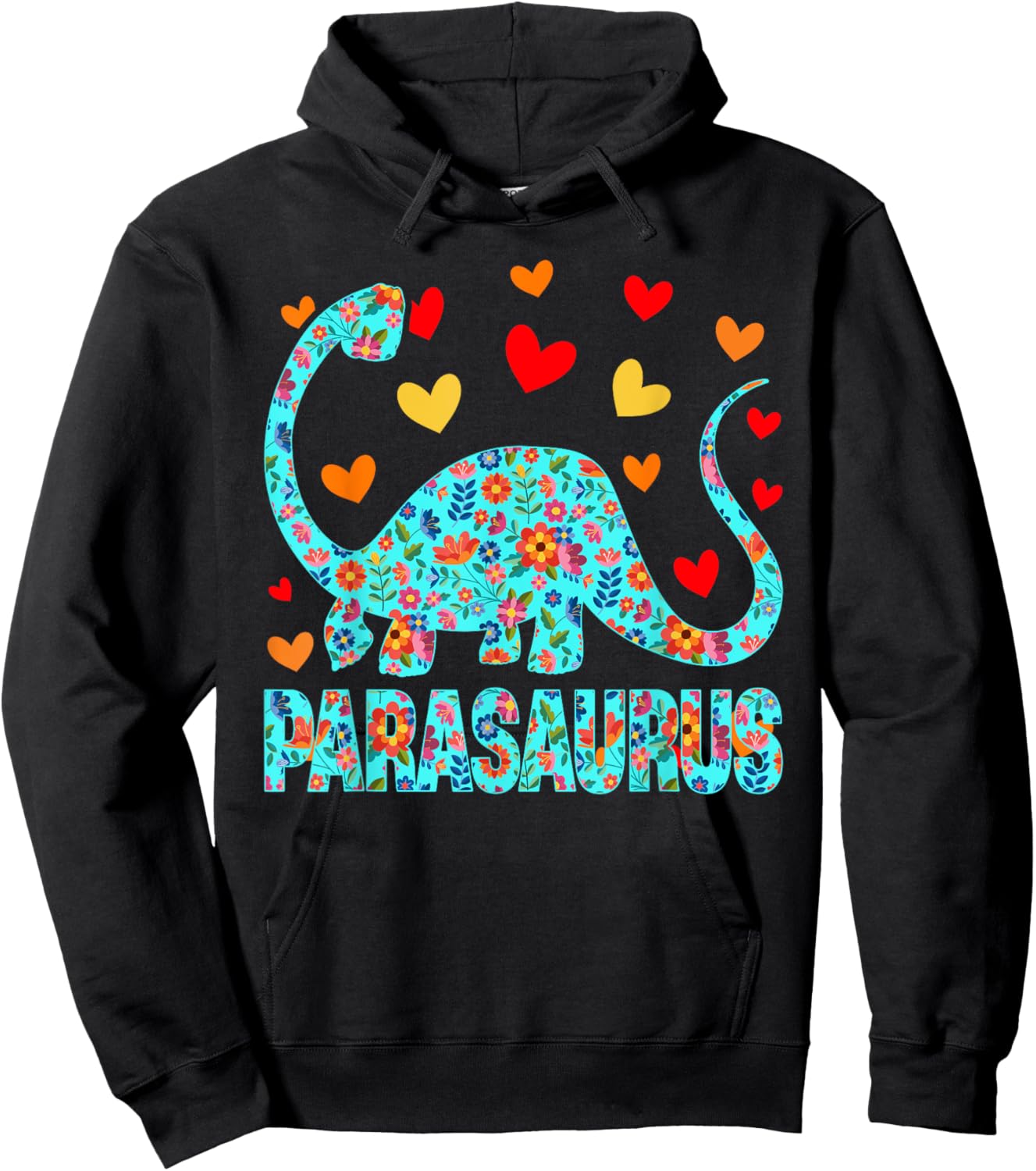 Parasaurus Paraprofessional Paraeducator Dinosaur Lover Hoodie - Hoodie | Black