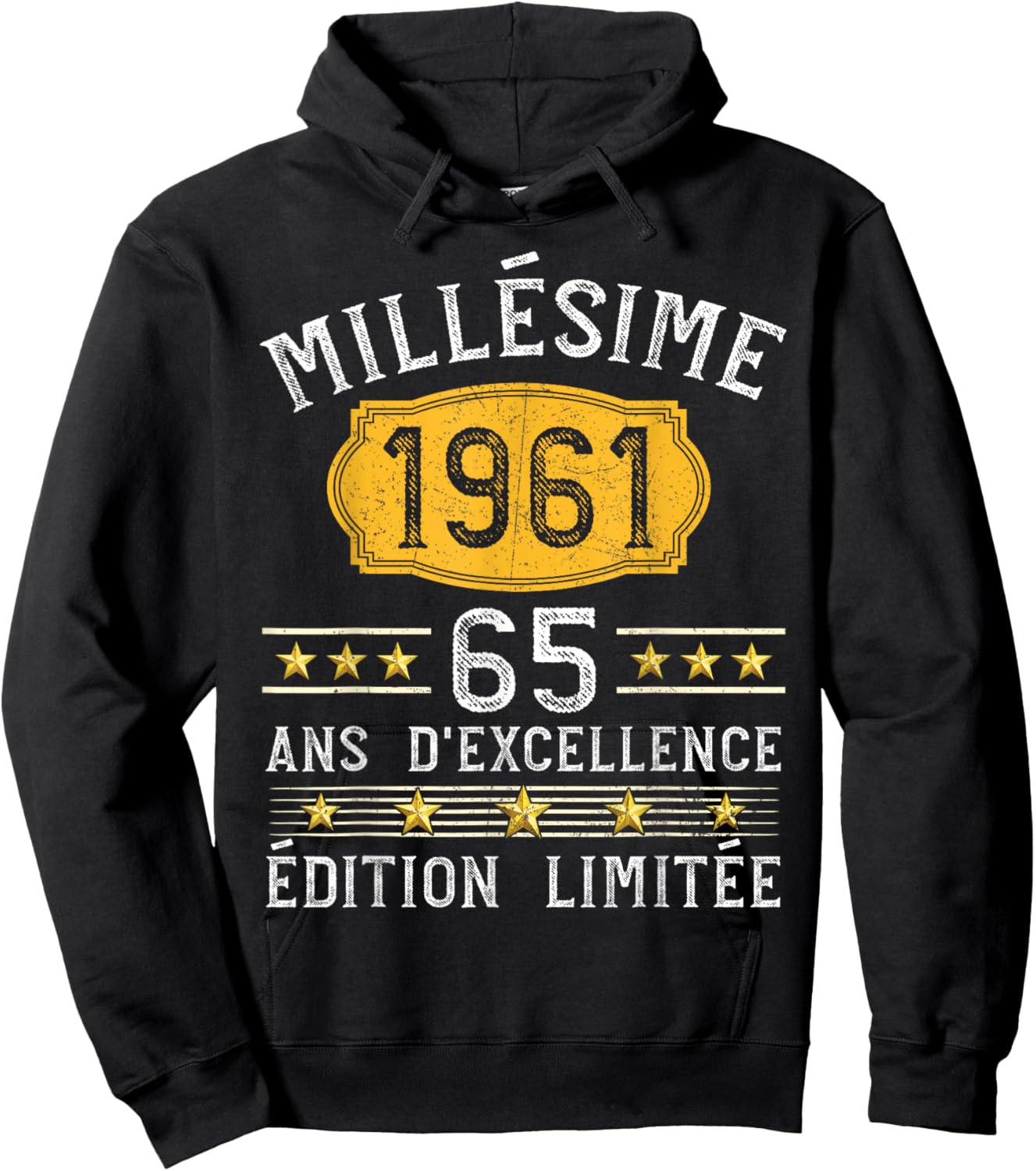 Vintage 1961 Gift 65 Years Man Birthday Humour Hoodie - Hoodie | Black