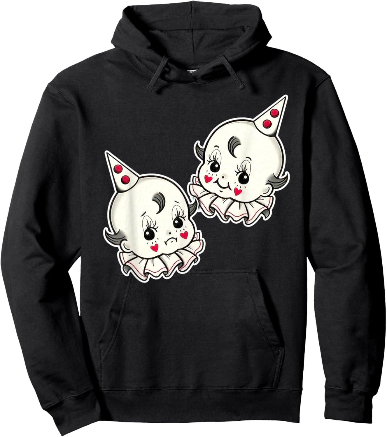 Kewpie Baby Chicano Clowns Smile Now Cry Later Hoodie - Hoodie | Black