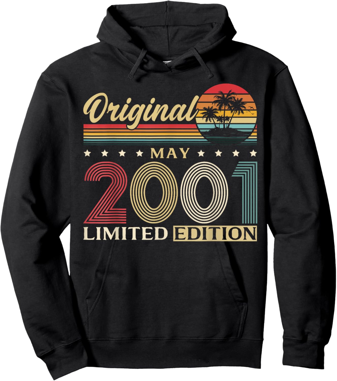 25 Ans Anniversaire Homme Cadeau Mai 2001 Vintage Hoodie - Hoodie | Black