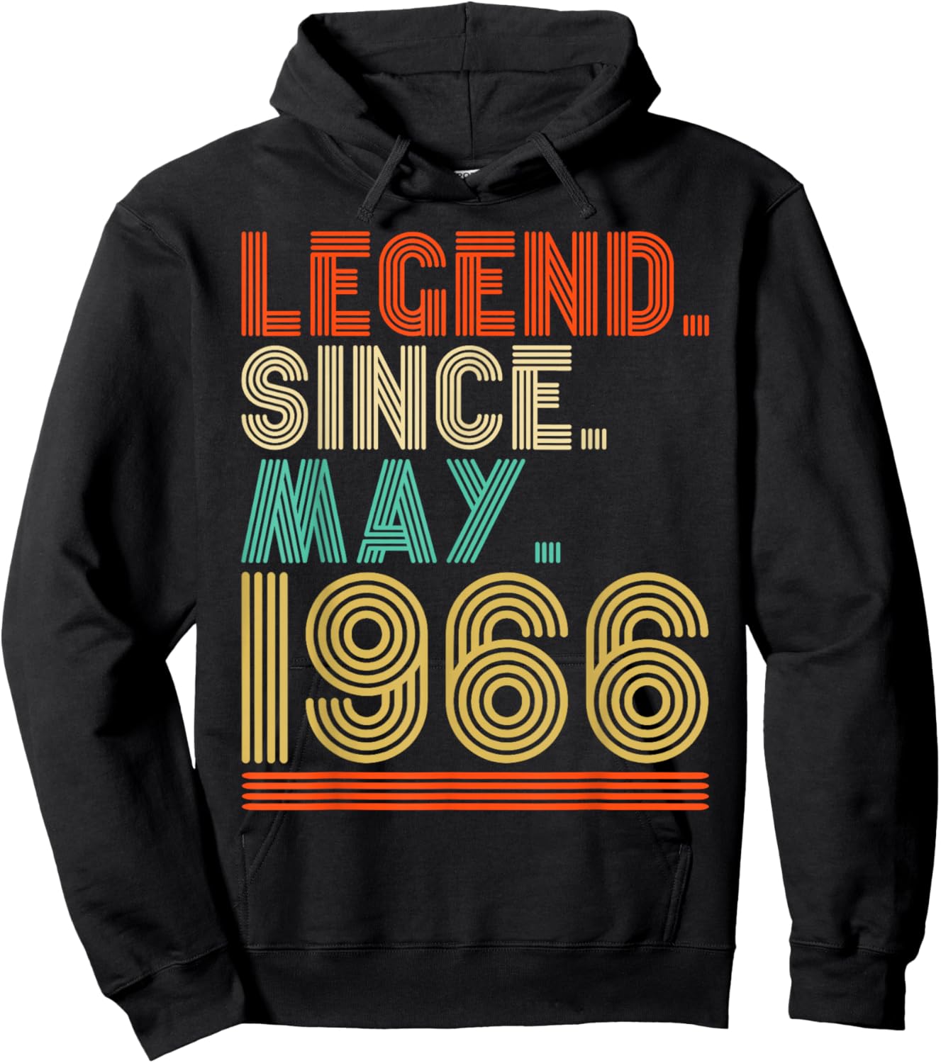 Retro 60 Years Old Legend Since May 1966 60th Birthday Hoodie - Hoodie | Black