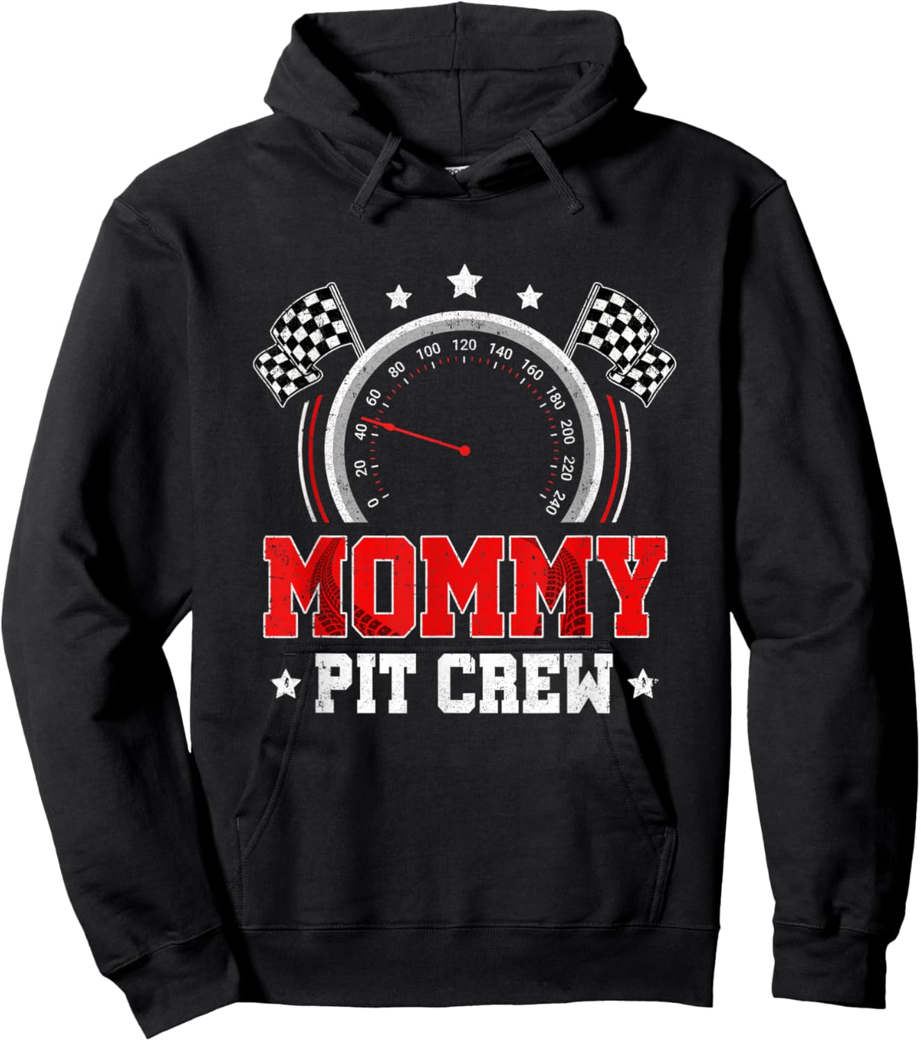 Mommy Pit Crew Race Car Birthday Party Racing Family Hoodie - Hoodie | Black