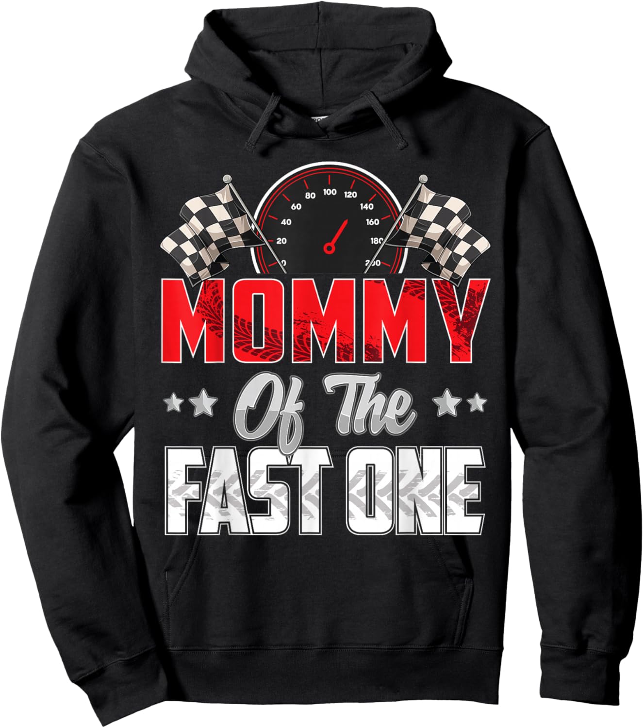 1 Year Old Racing car Fast one Birthday 1st Family Mommy Hoodie - Hoodie | Black