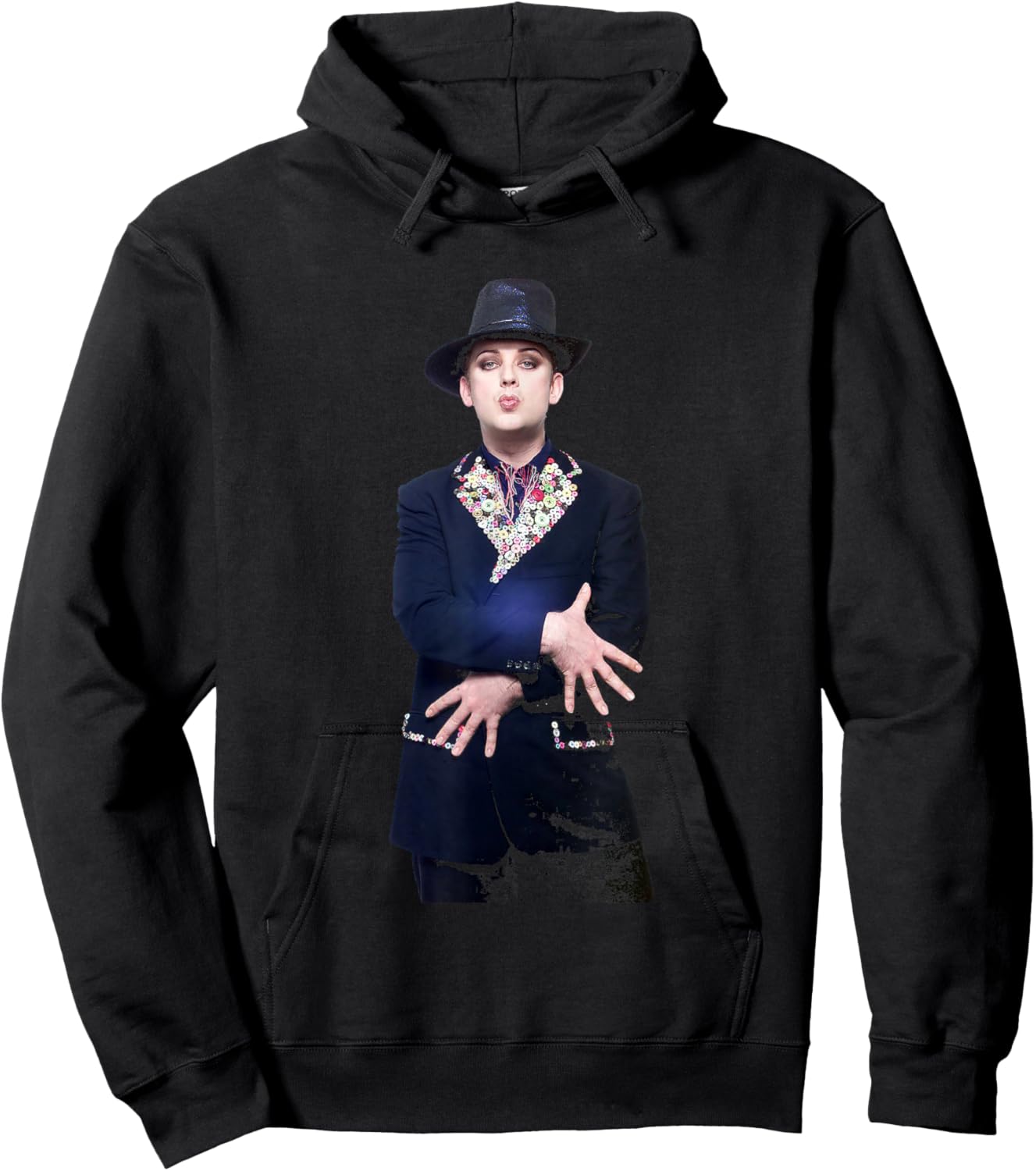 Culture Club Singer Boy George Studio Shoot Hoodie - Hoodie | Black