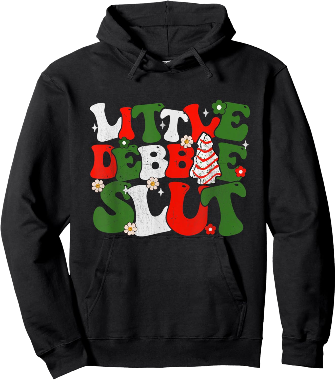 Debbie Slut Groovy Christmas Tree Cakes Xmas Men Women Hoodie - Hoodie | Black