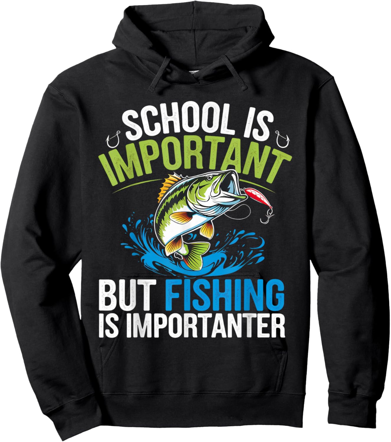 School Is Important But Fishing Is Importanter Design Hoodie - Hoodie | Black