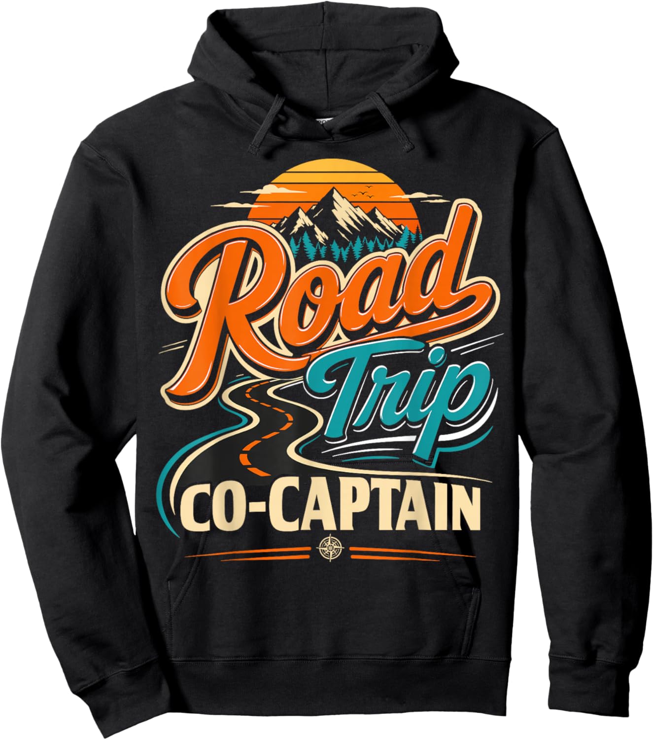 Road Trip Co Captain Vintage Family Vacation Group Hoodie - Hoodie | Black