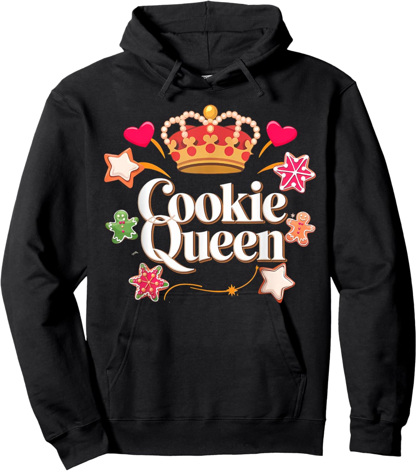 Cookie Queen Funny Xmas Baking Cookies Lover Hoodie - Hoodie | Black
