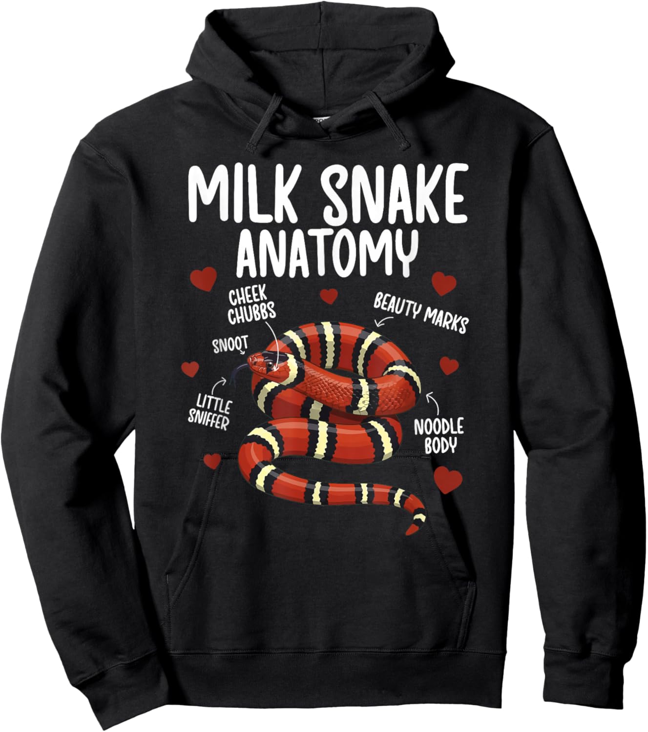 Milk Snake Anatomy Milk Snake Owner Milk Snake Lover Hoodie - Hoodie | Black