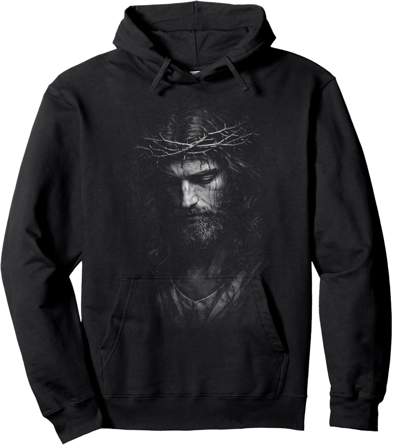Heiliger Jesus mit Dornenkrone, Portrait Hoodie - Hoodie | Black