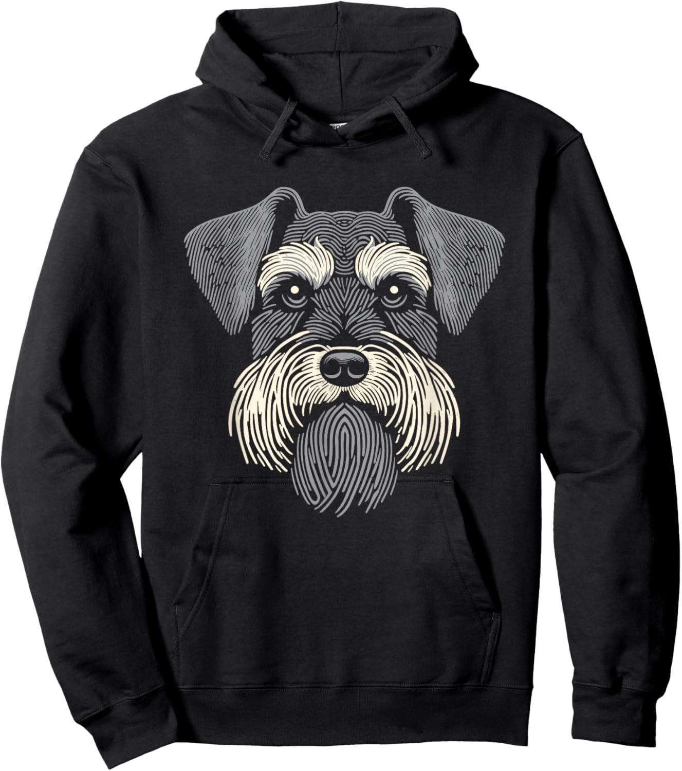 Schnauzer Fingerprint Dog Breed - Pet Schnauzer Hoodie - Hoodie | Black