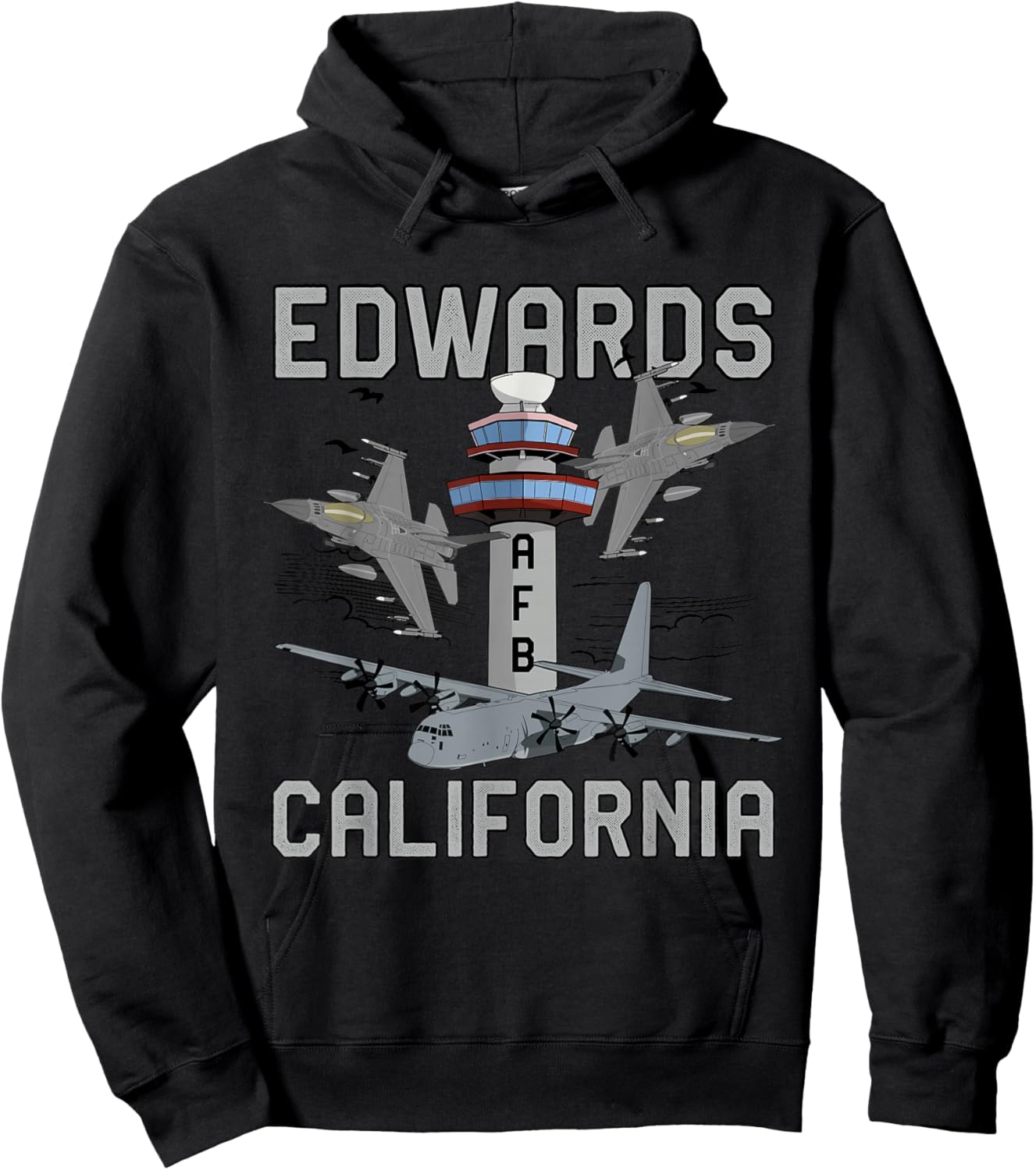 Edwards AFB California Air Force Base Airman Veteran Hoodie - Hoodie | Black