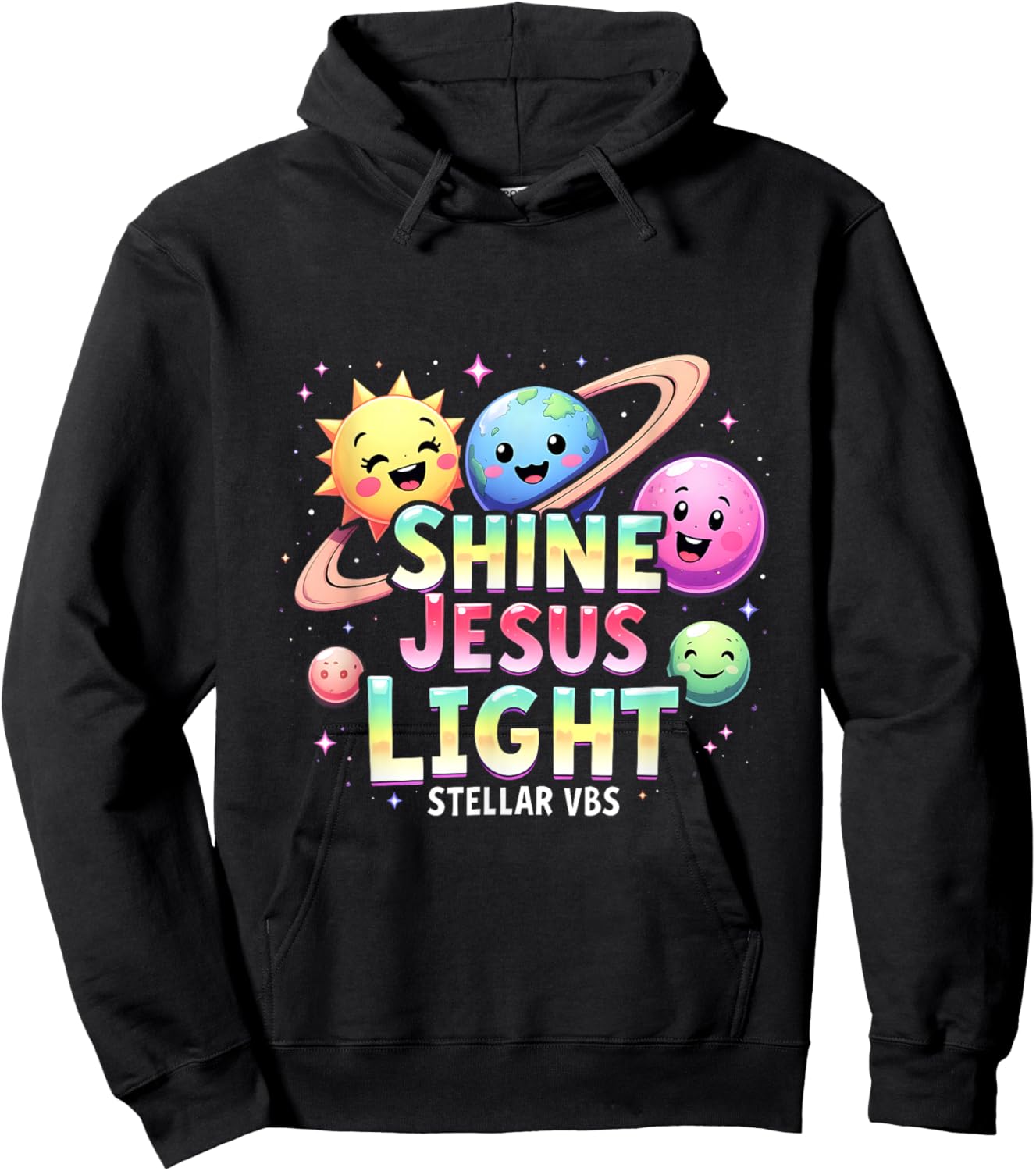 Stellar Space VBS 2025 Jesus Vacation School Camp Christian Hoodie - Hoodie | Black