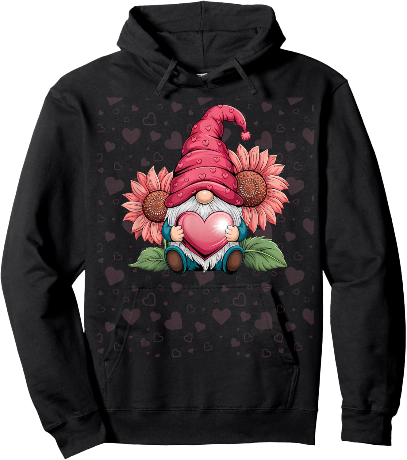 Cute Gnome Garden Love Design , Girls, Men Hoodie - Hoodie | Black